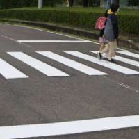 横断歩道が白く美しく光っています！