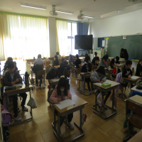 ３、4年生の授業（2/18）の様子です