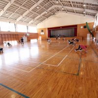 体育館の床がきれいになるね！